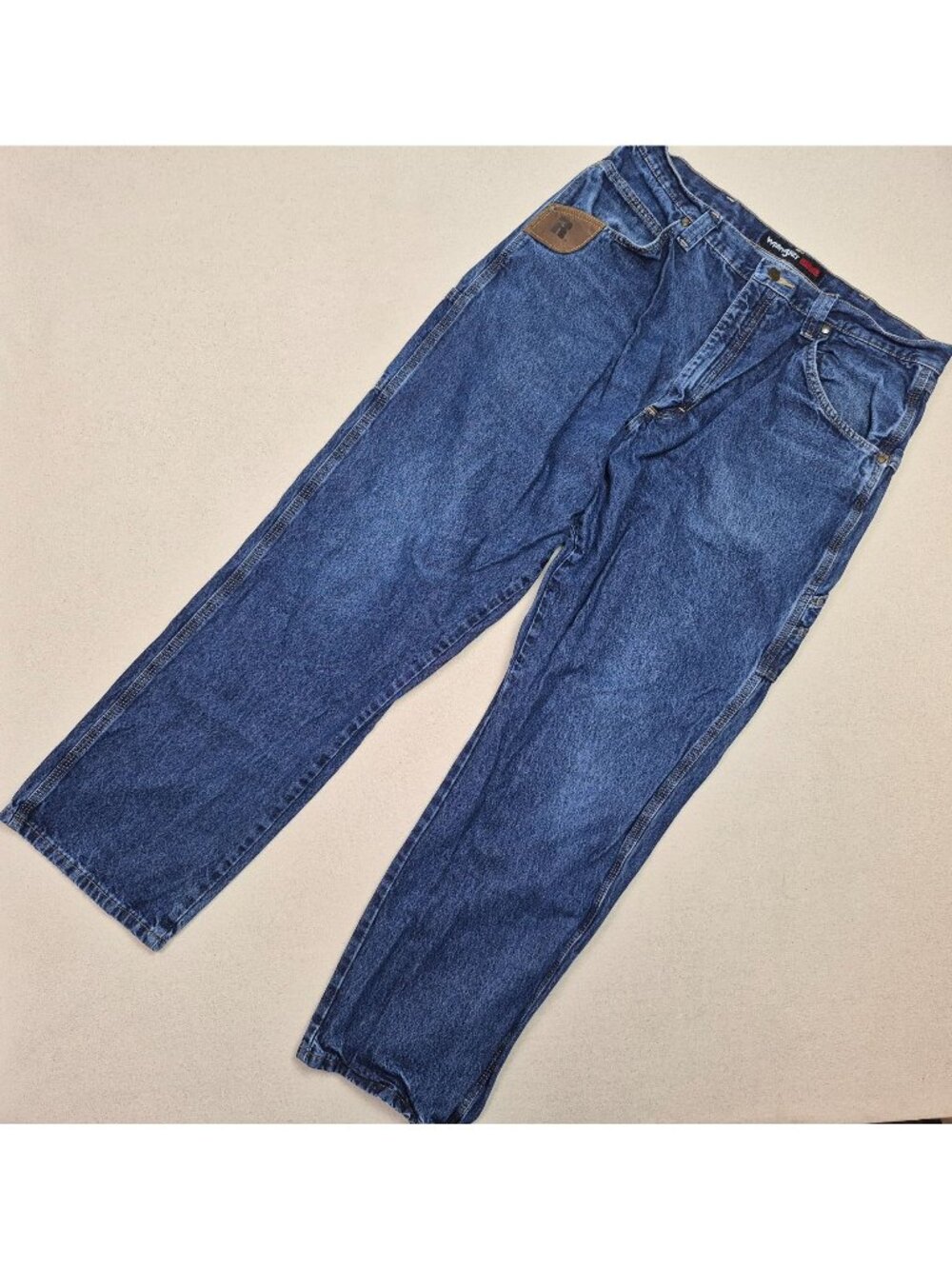 Wrangler Riggs Workwear Men's Wide Leg Cargo Relaxed Blue Jeans Sz 38\32